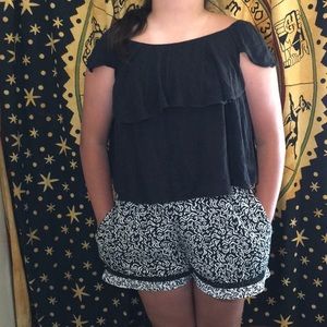 Black off the shoulder top